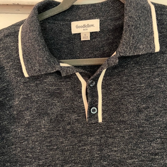 Goodfellow & Co Men’s knit short sleeved navy polo shirt. Size Small - Picture 5 of 5